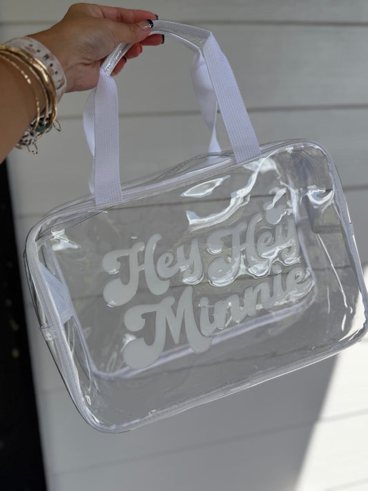 Hey Hey Minnie White Clear Bag