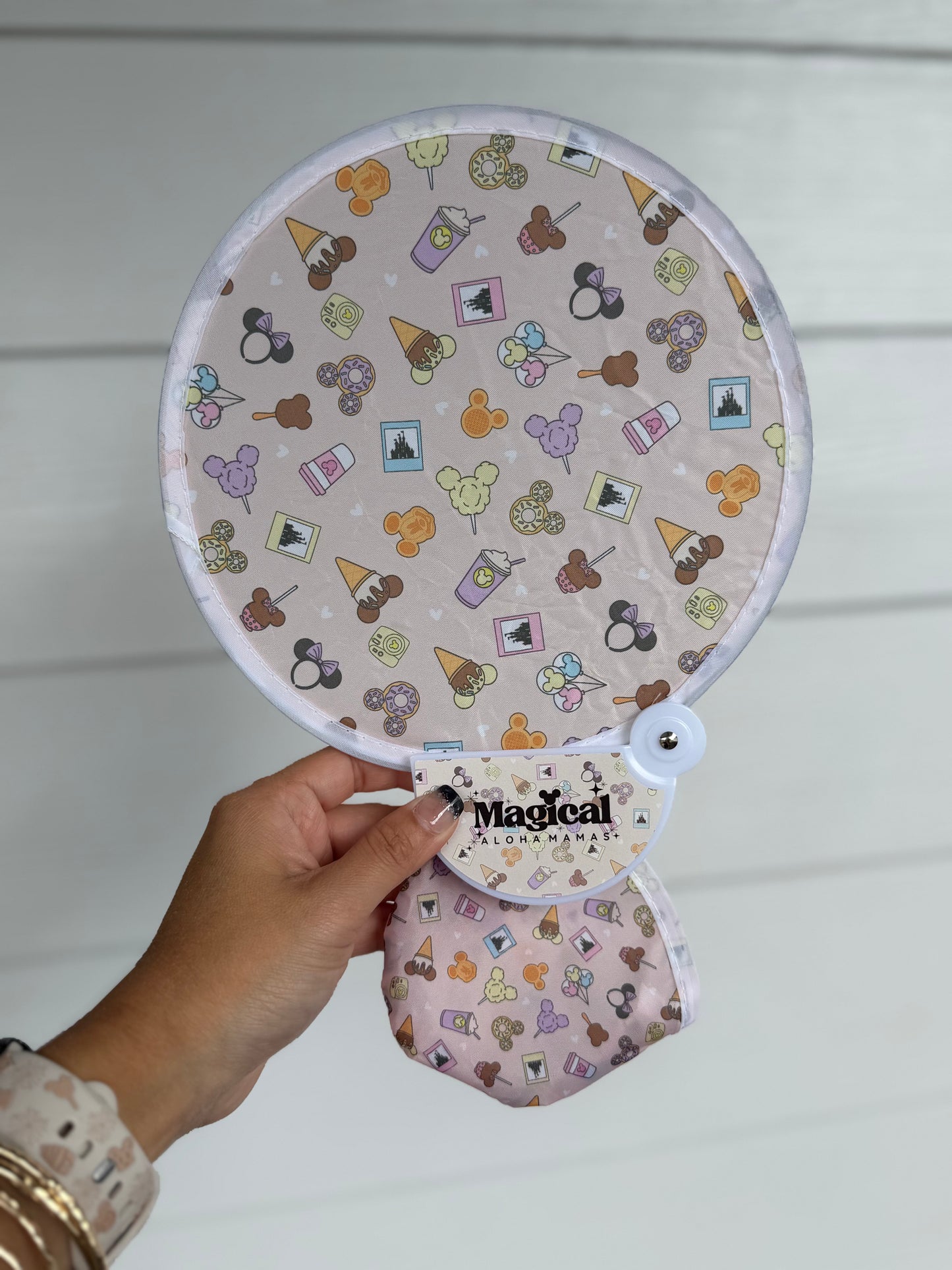 Compact Travel Fans - Snacks Pink