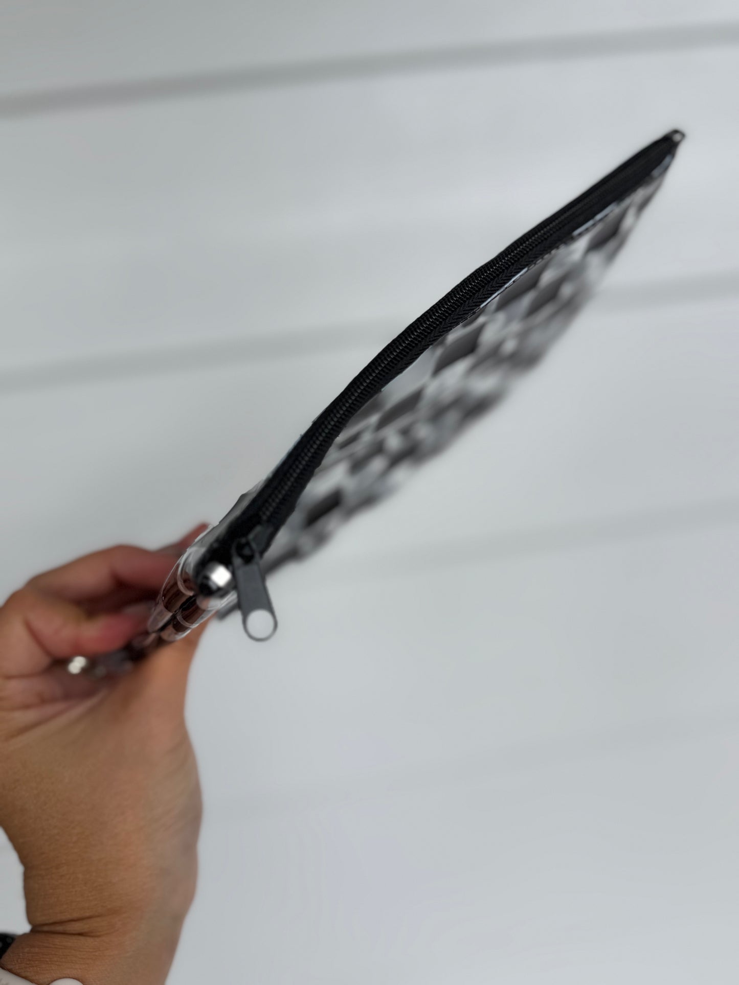 Transparent Zipper Pouch - Black/White Mickey