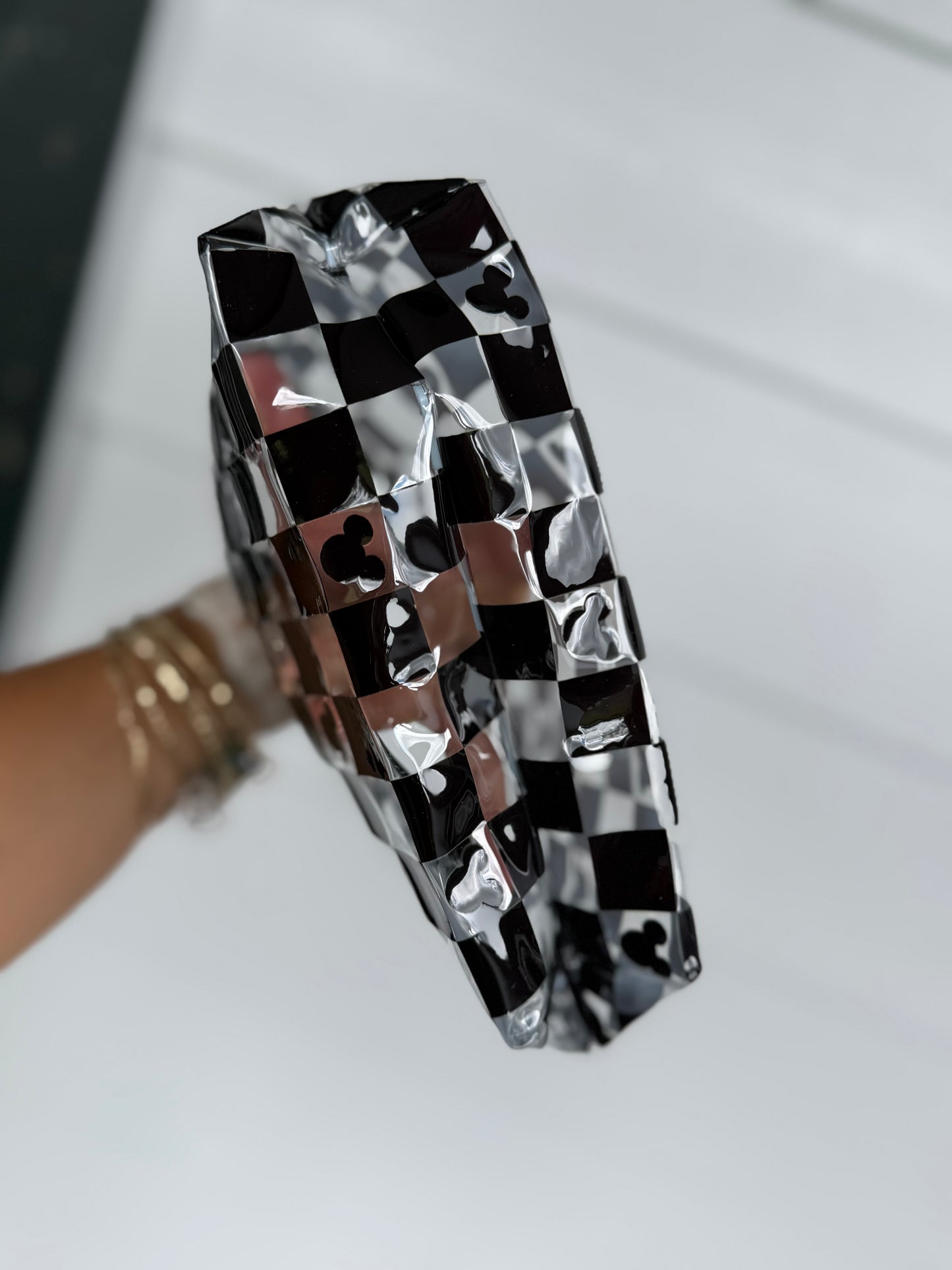 Transparent Zipper Pouch - Black/White Mickey