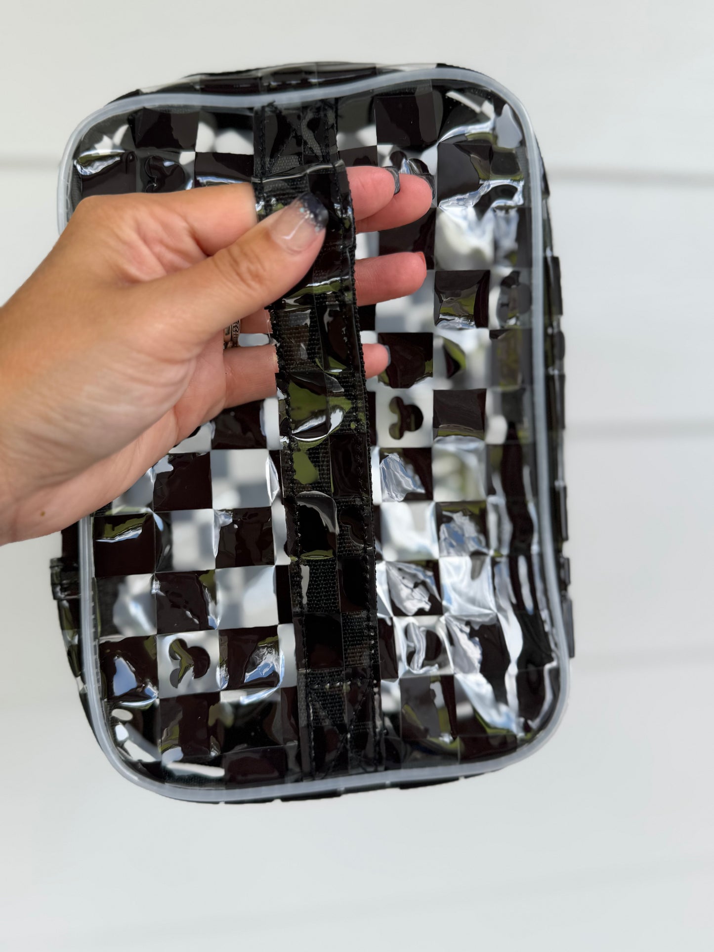 Transparent Accessories Bag - Black/White Mickey