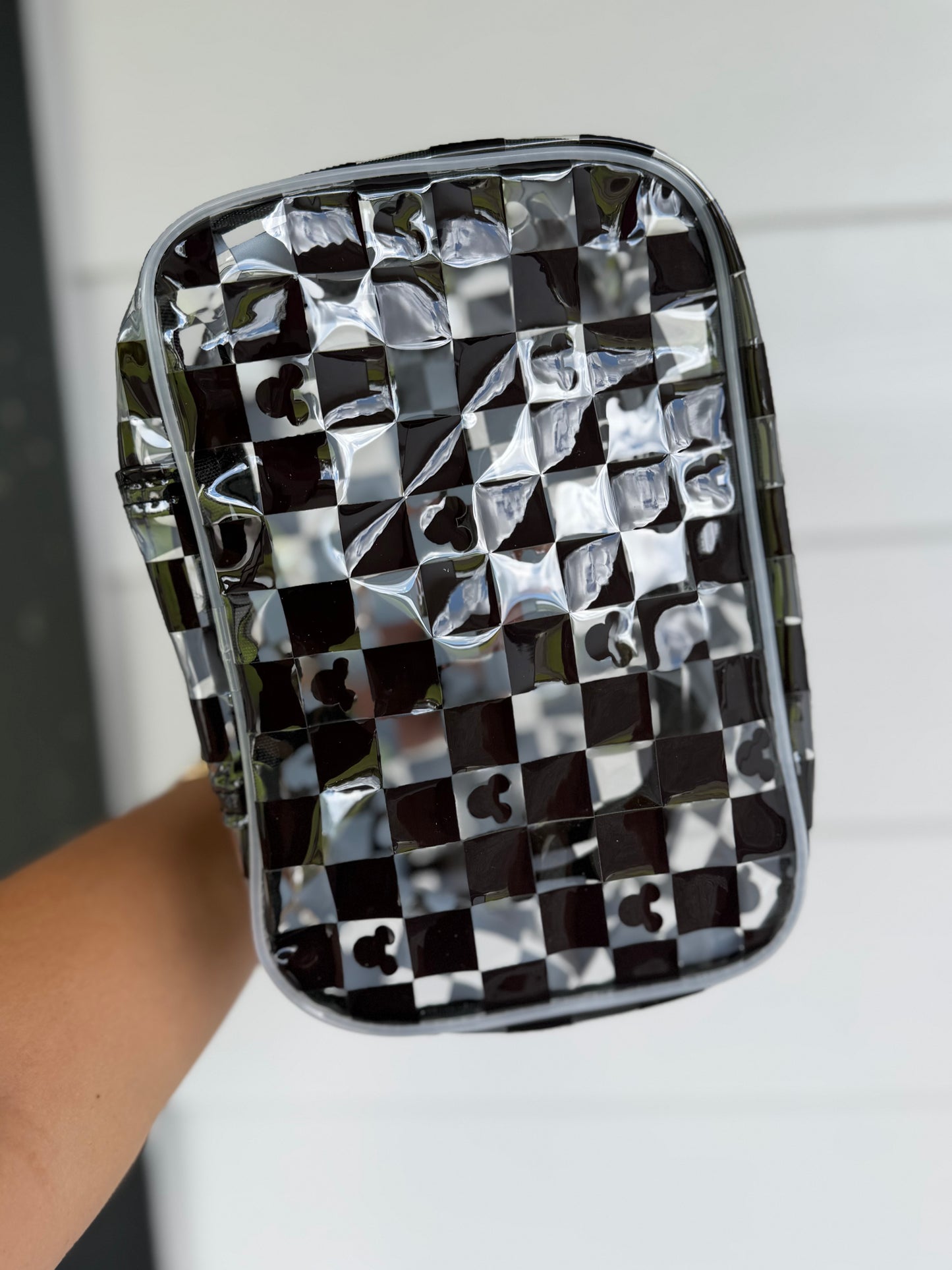 Transparent Accessories Bag - Black/White Mickey