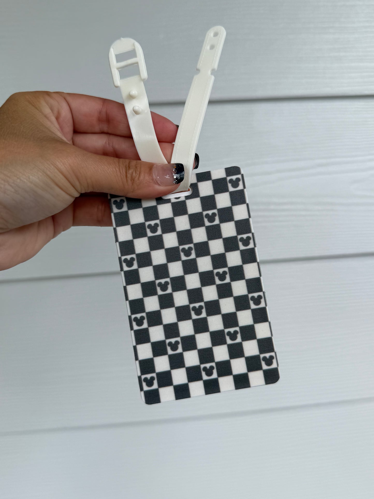 Luggage Tag - Black/White Mickey