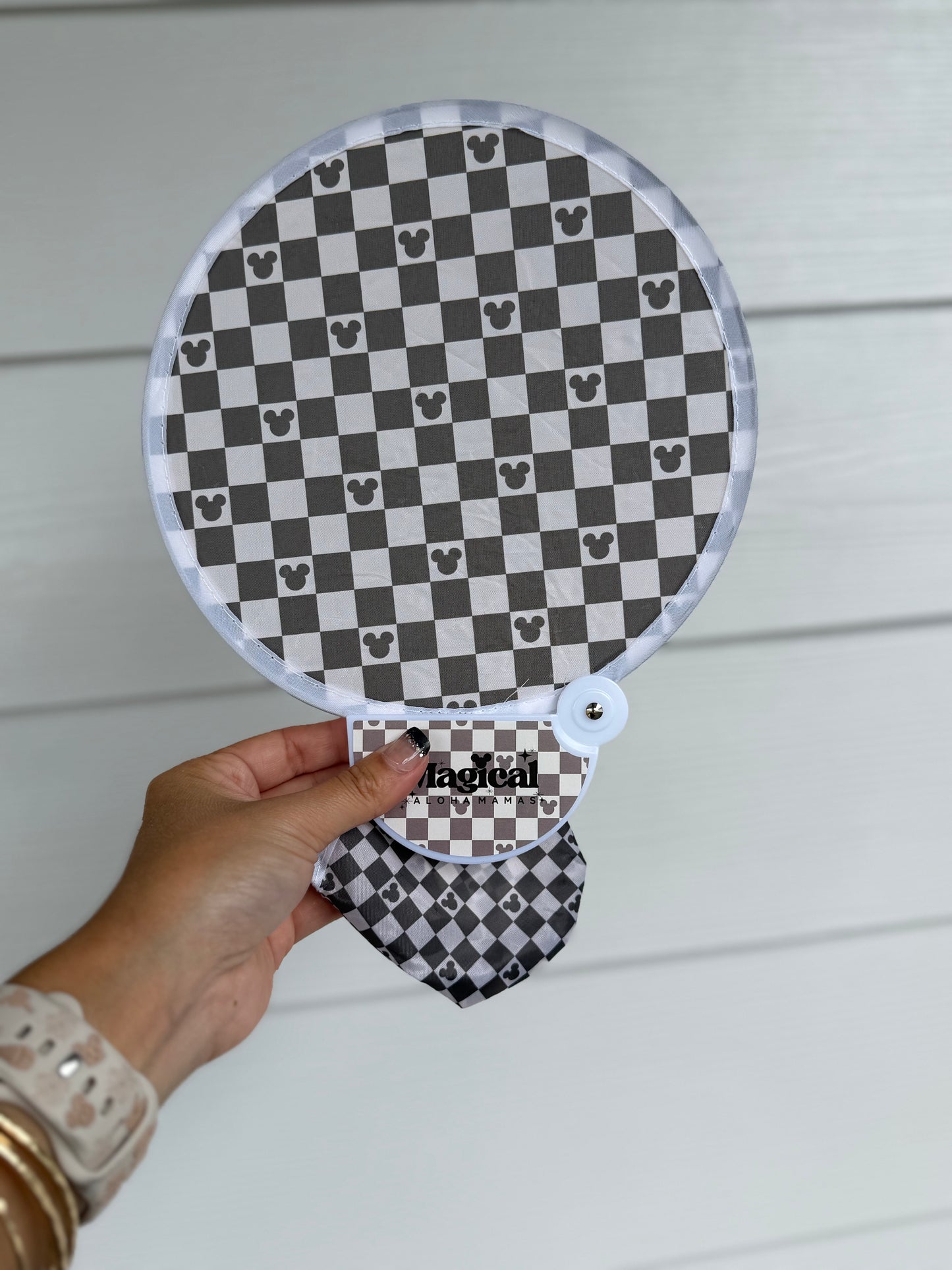 Compact Travel Fans - Black/Tan Mickey