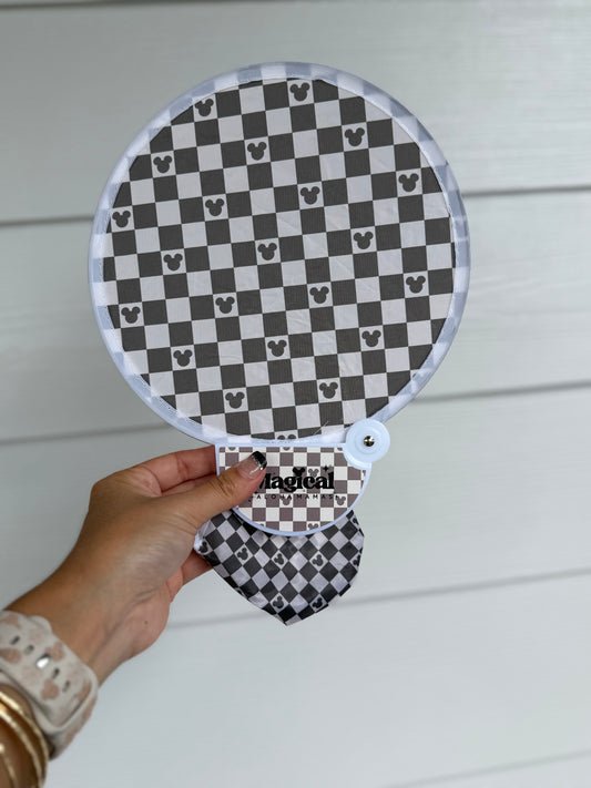 Compact Travel Fans - Black/Tan Mickey