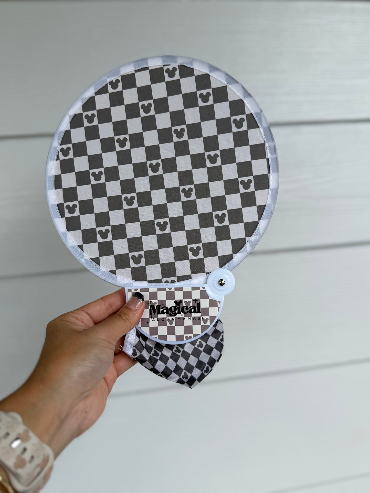 Compact Travel Fans - Black/Tan Mickey