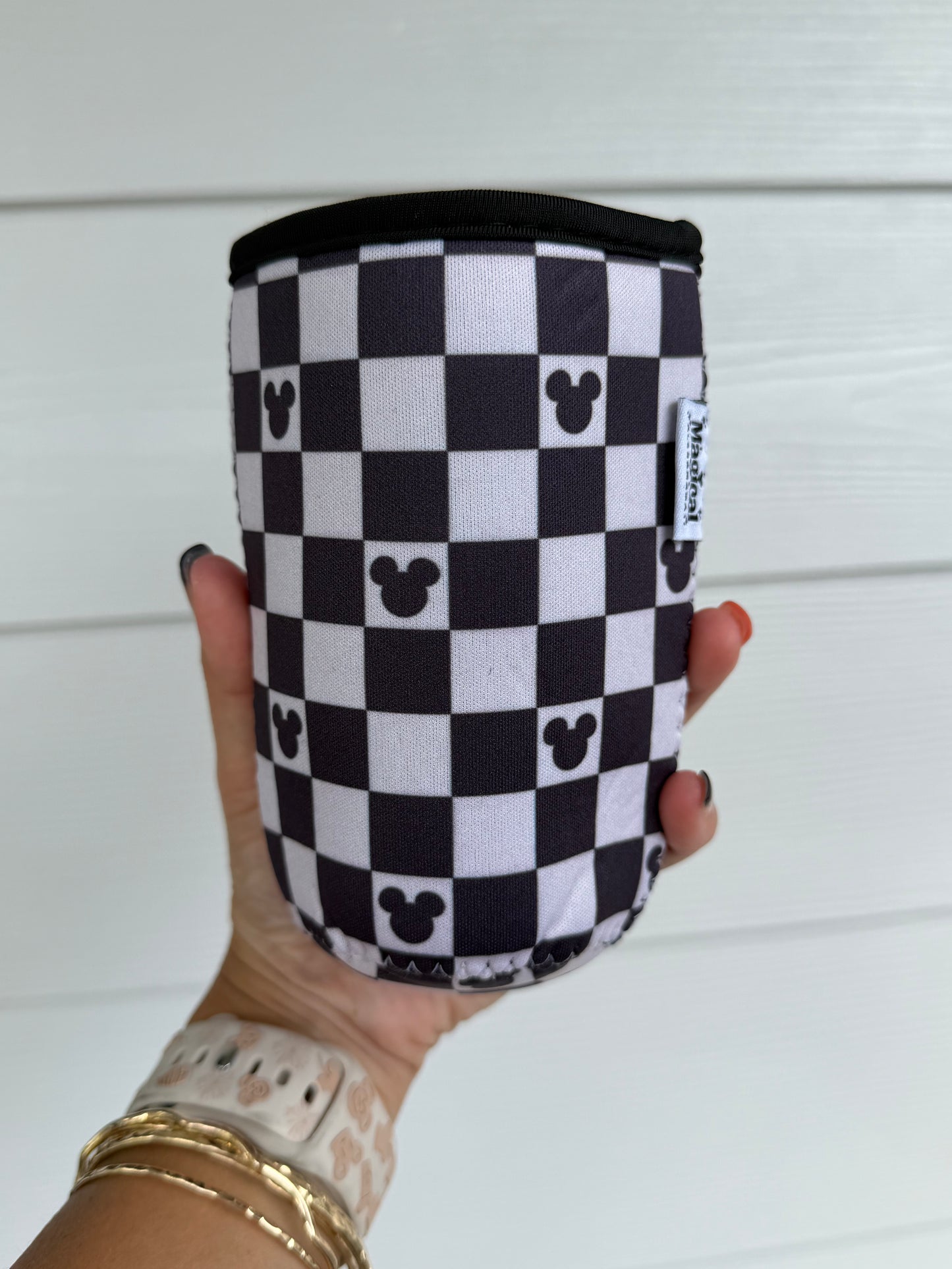 Koozie Sleeve - Black/White Mickey
