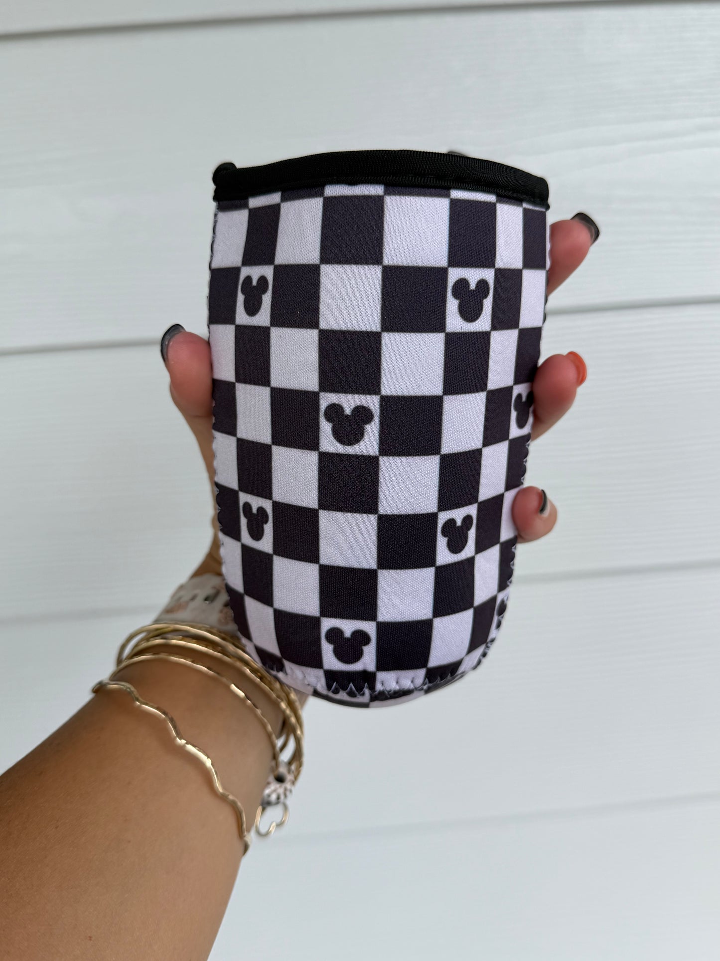 Koozie Sleeve - Black/White Mickey