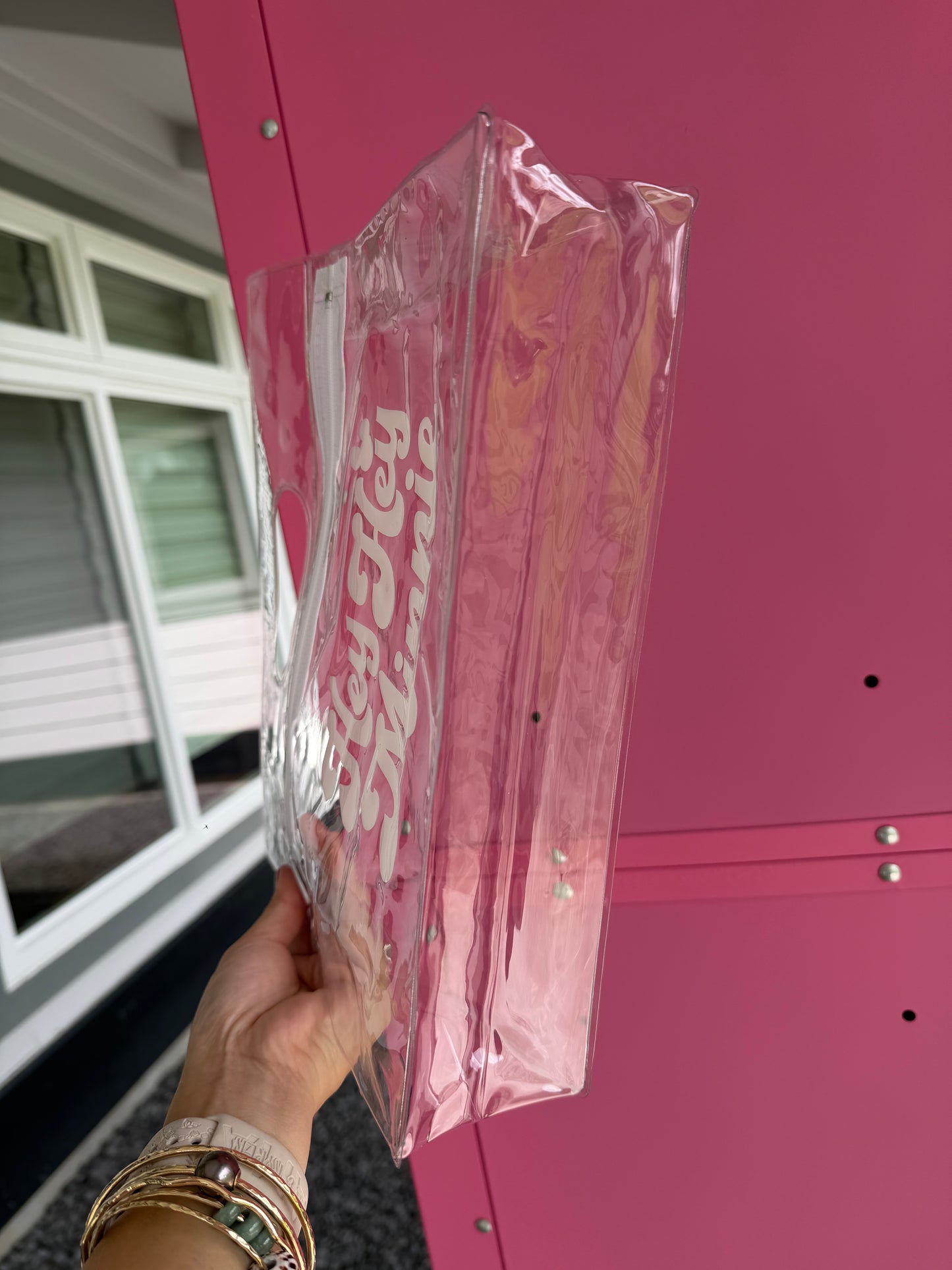 Hey Hey Minnie White Clear Accessories Bag