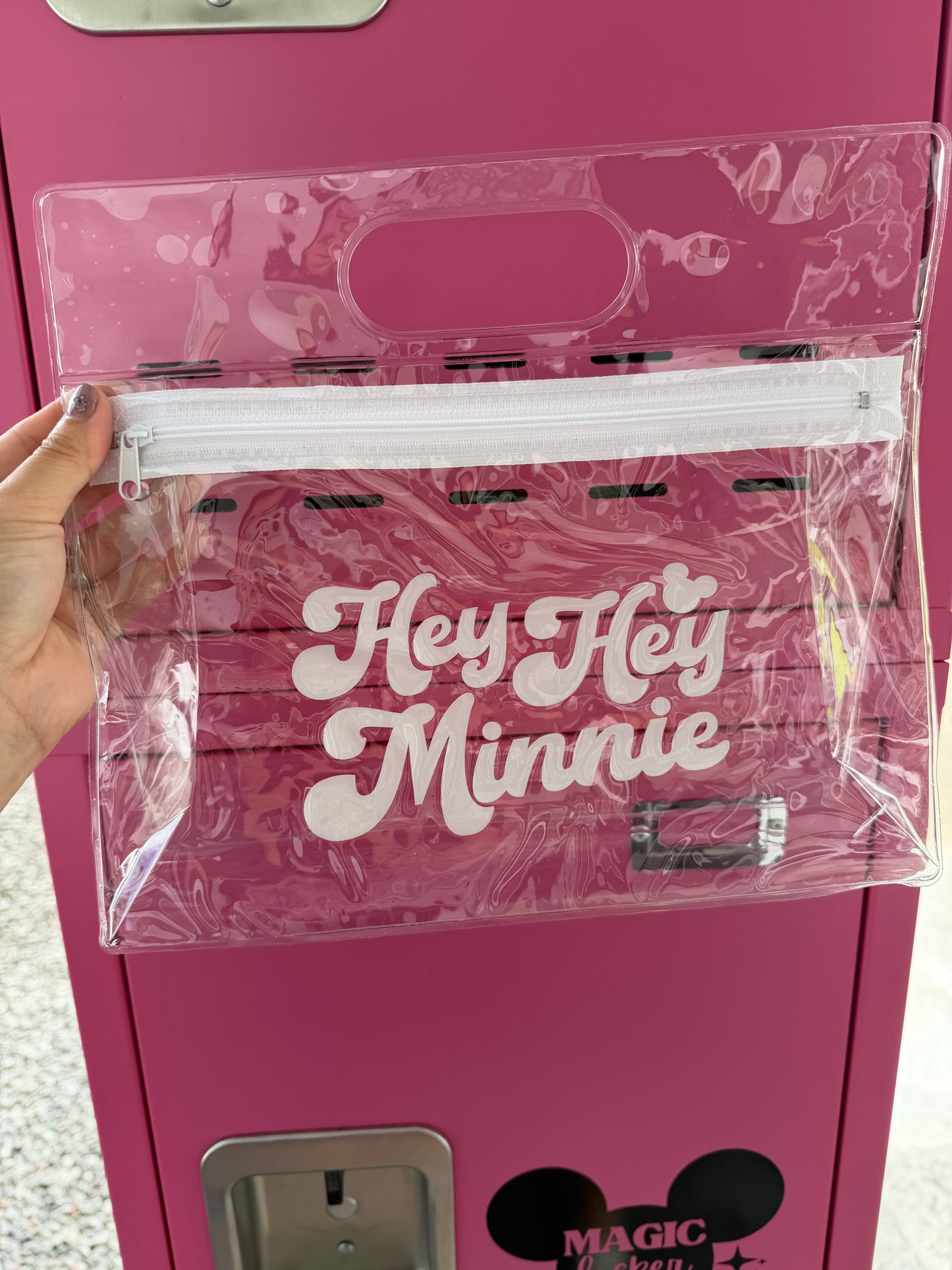 Hey Hey Minnie White Clear Accessories Bag