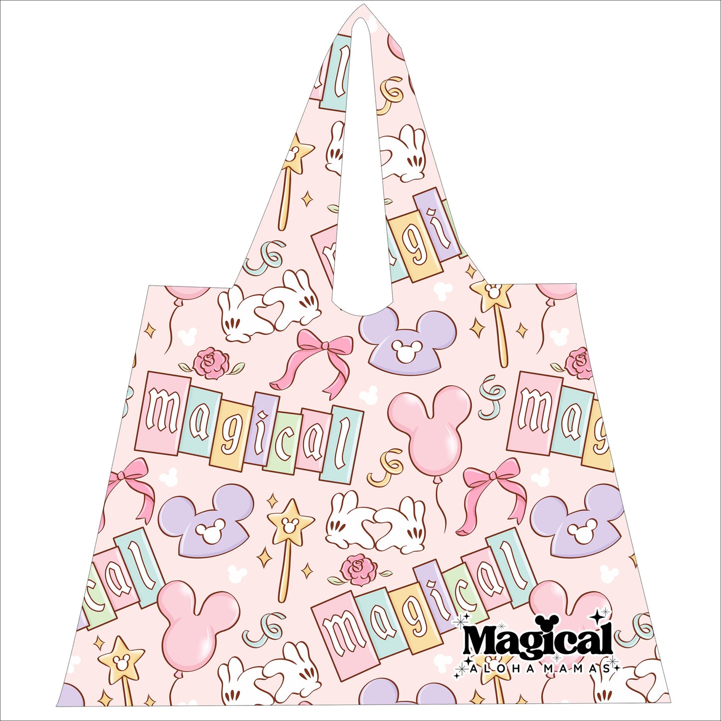 Ripstop Nylon Foldable Reusable Bag - Magical Pink
