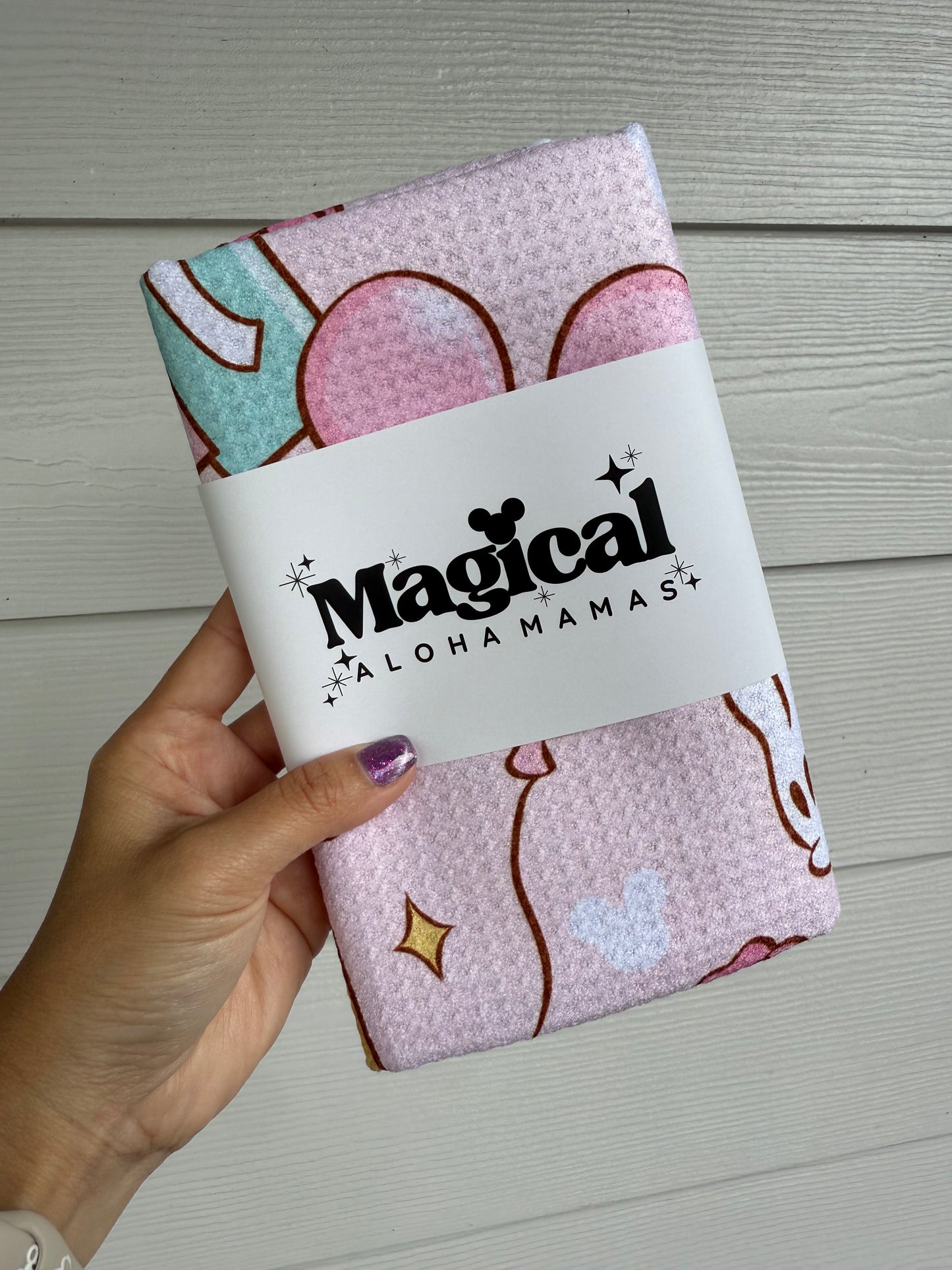Microfiber Waffle Tea Towel - Magical PINK