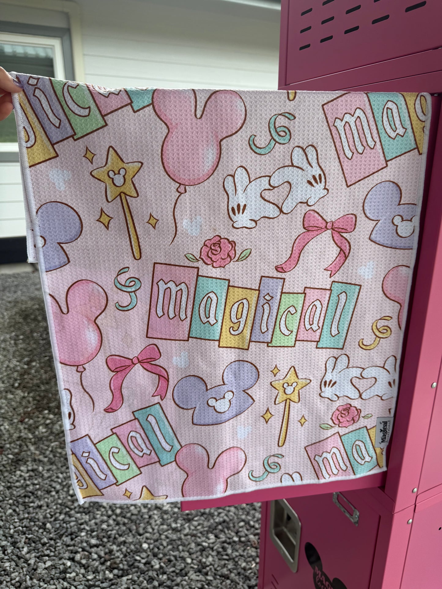 Microfiber Waffle Tea Towel - Magical PINK
