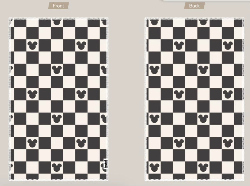 Microfiber Waffle Tea Towel - Black/Tan Mickey