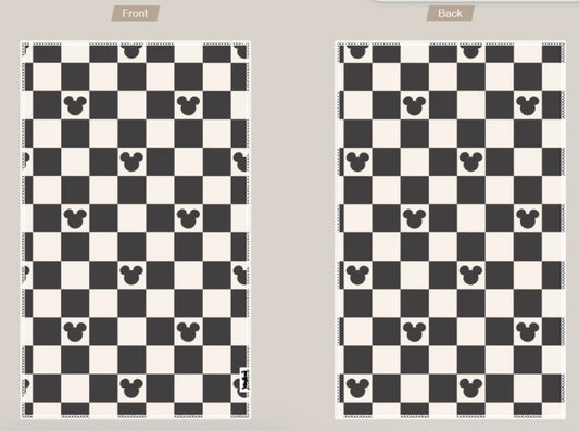 Microfiber Waffle Tea Towel - Black/Tan Mickey