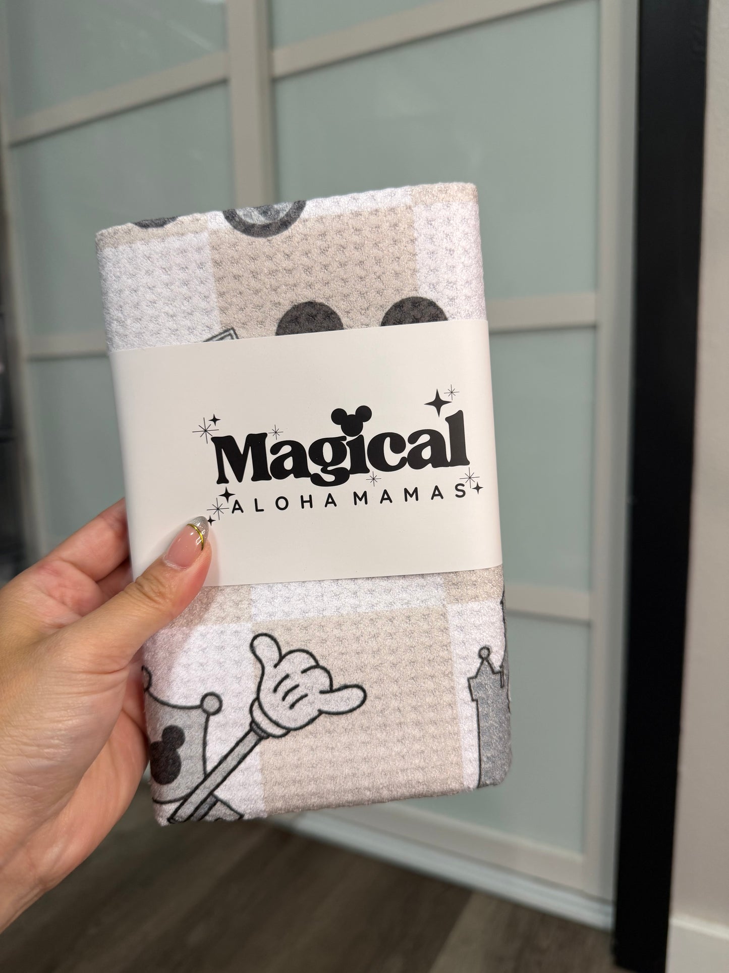 Microfiber Waffle Tea Towel - Main Street Magic Beige