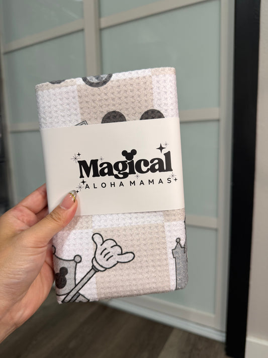 Microfiber Waffle Tea Towel - Main Street Magic Beige